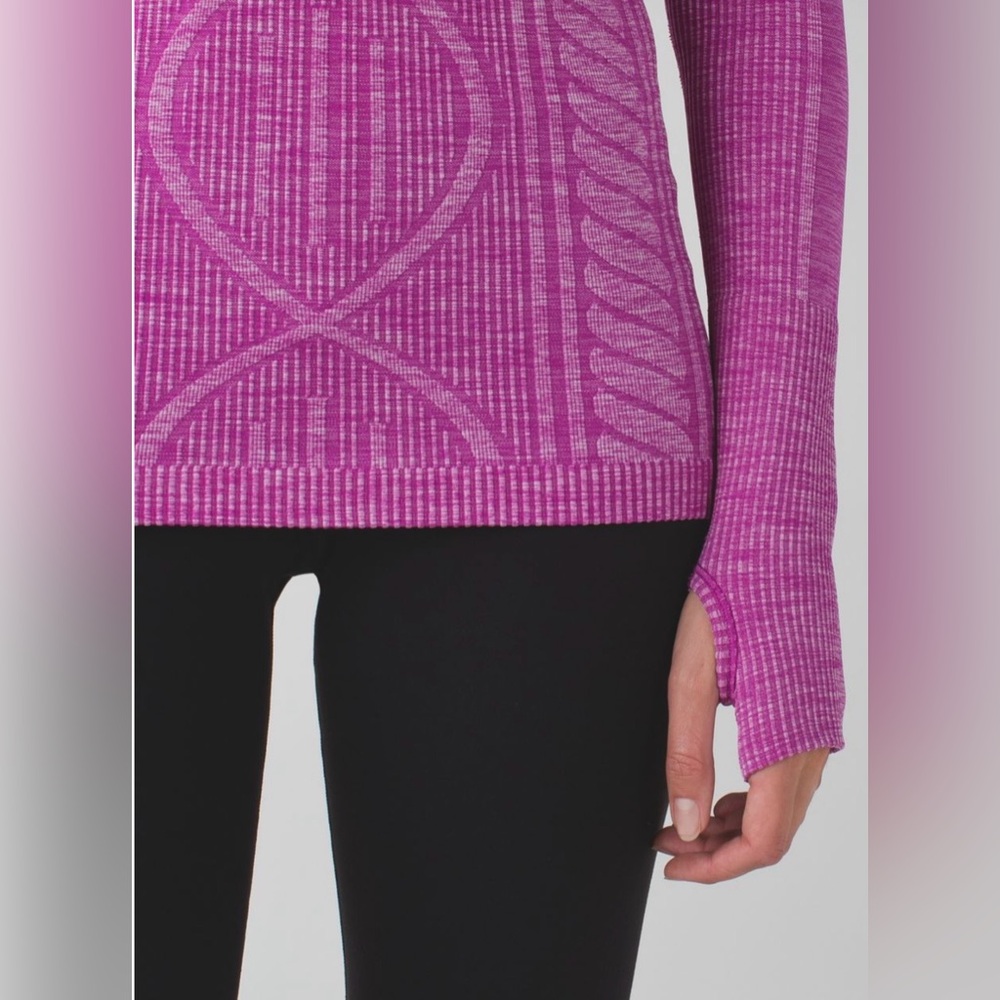 EUC Lululemon Rest Less Pullover Heathered Ultraviolet Purple Long Sleeve Sz 10 - Picture 3 of 13